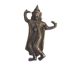 Vintage Sterling Silver Siam  Thai Dancer Brooch Pin